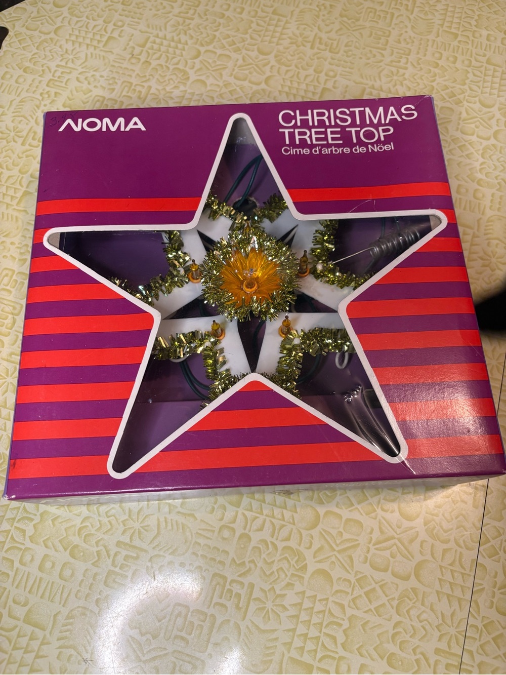 Vintage NOMA Star Christmas Tree Top - Gold and Yellow